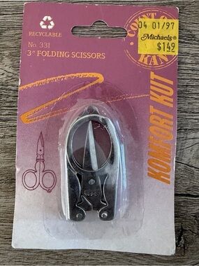 Vintage Folding Scissors Travel Pocket Komfort Kut Size 3 inch long Sharp NEW‎
